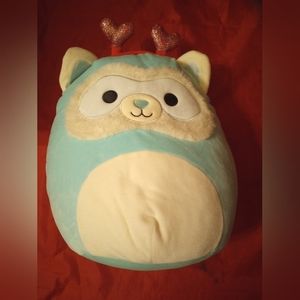 Squishmallow Official 14 inch Anneli Plush Turquoise with a Red Glitter Headband